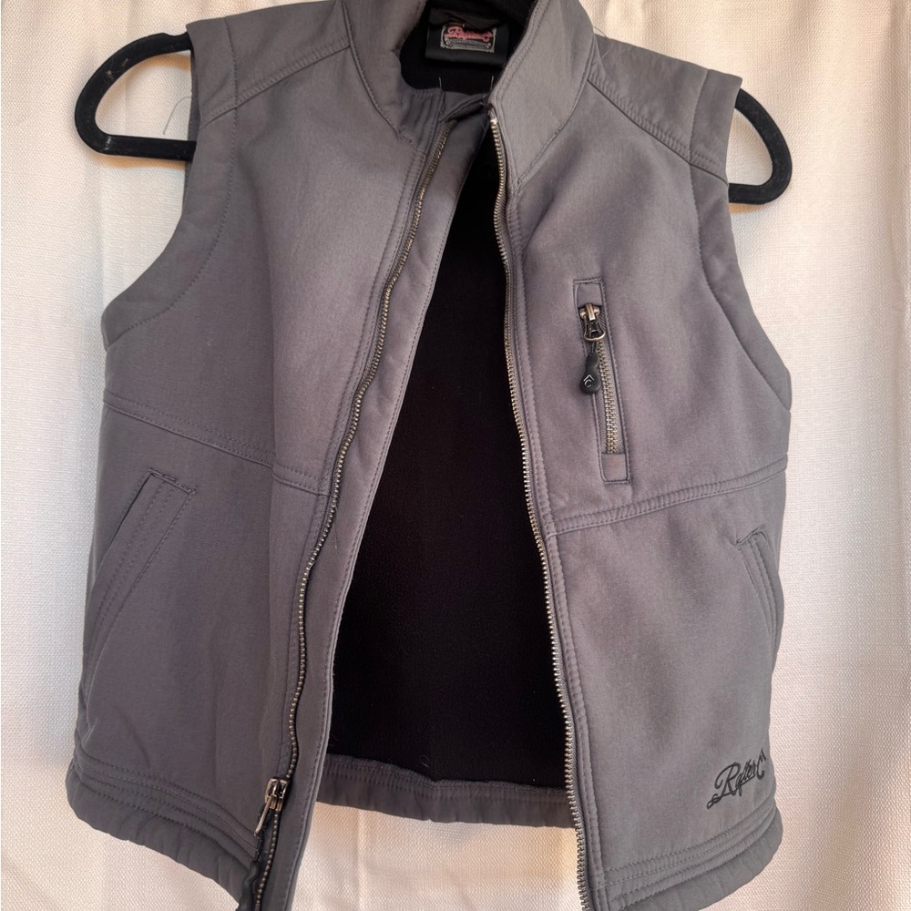 Boys Rafter C Gray Softshell Western Zip Vest Size Small